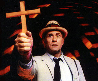 Hail mary full of grace, hail mary -- Uh oh . . . !